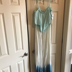 Blue and White Ombre Maxi Dress